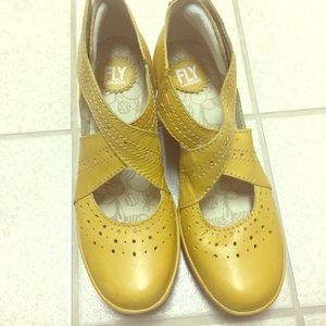FLY London Leather Cross-strap Mary Janes - Yepe